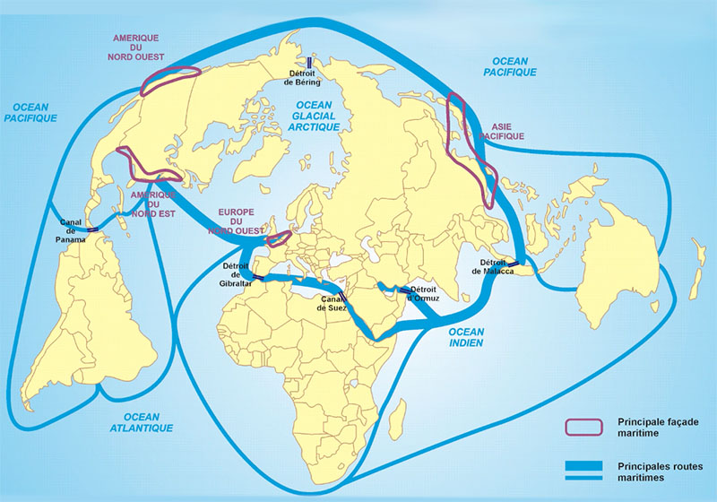 Mondialisation : relations entre les interfaces maritimes mondiales