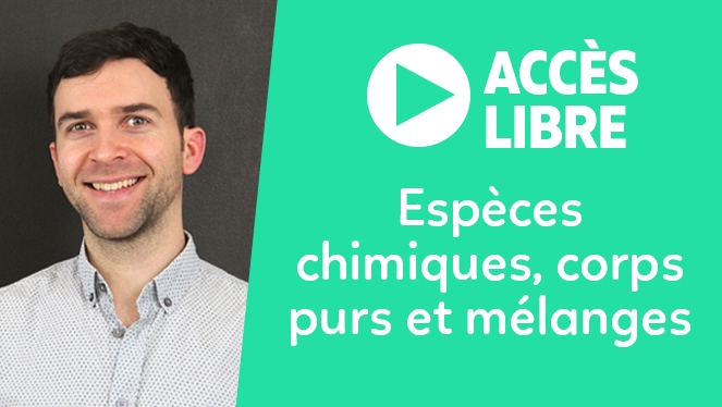 Espèces chimiques, corps pur et mélanges